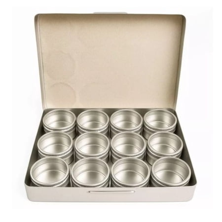 20 Piece ToolTreaux Aluminum Jar Storage Tin, 1/2 Oz Container Set for Jewelry, Cosmetics, Spices, Crafting