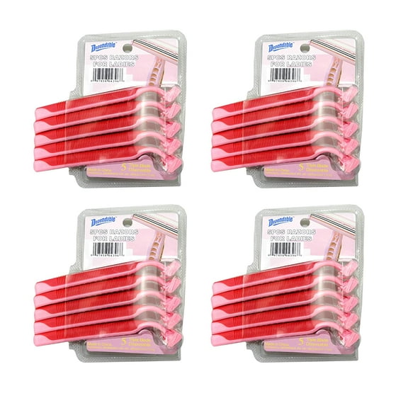 20 Piece Triple Blade Disposable Razors for Women with Lubricating Strip Legs Bikini (4pk)