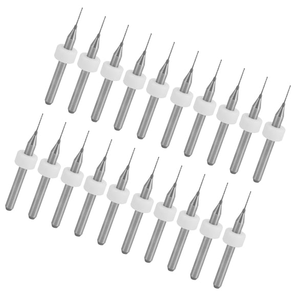 20-Piece Tungsten Alloy Twist Drill Bit Set, High Precision Micro PCB Rotary Tool & CNC Engraving Hardware (0.4 mm / 0.015 in)