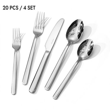 20 Pieces 18/10 Stainless Steel Flatware Set Service for 4
