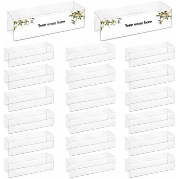 20 Pieces 2.25 Inch Cubicle Name Plate Holders Cubicle Name Tags Clear Cubicle Name Sign Bulk for Office Home Classroom Library 8.5 x 2.5 x 2.4 Inch$$Office
