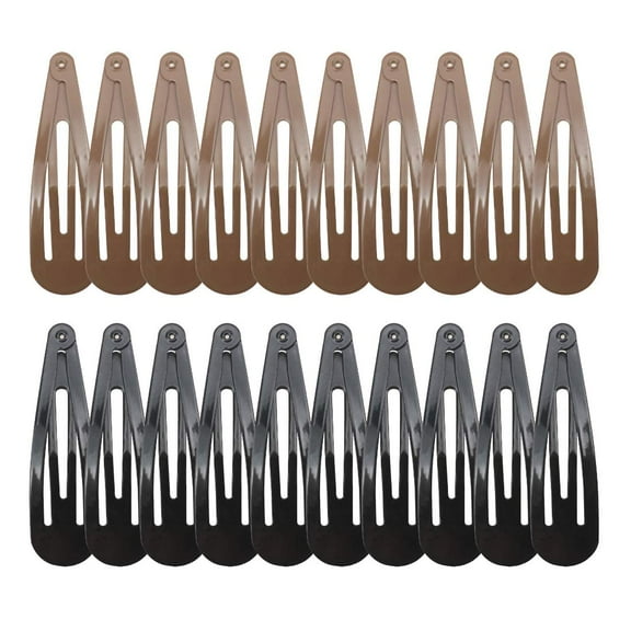 20 Pieces 2.7'' Big Size No Slip Metal Snap Hair Clips Women Barrettes Black Hair Pins (10 black 10 Brown)