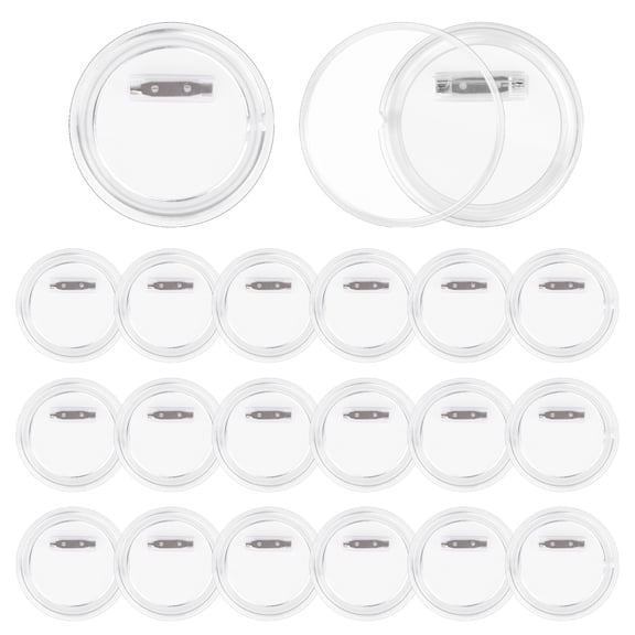 20 Pieces 2.9" Clear Button Pins, Acrylic Blank Photo Buttons, Round Make Your Own Pin Badges for Backpacks Jackets Hats DIY Craft Supplies Gifts Presents
