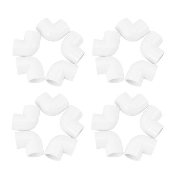 20 Pieces 20mm Dia 90 Angle Degree Elbow PVC Pipe Fittings Adapter Connector White,20 x Pipe Connectors,White