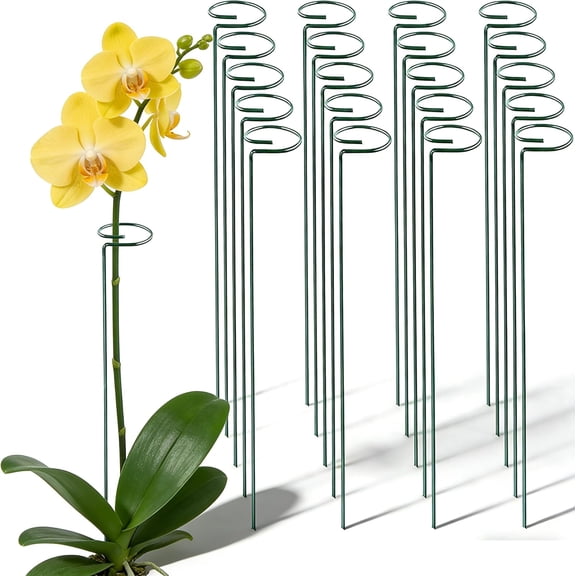 20 Pieces 24 inch Green Single Stem Plant Stakes Flower Support Rings,Gardening Planter Cages for Single Stem Flowers, Amaryllis, Peony, Lily,Narcissus