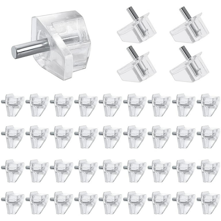 Unbrand 20 Pieces 3 mm Shelf Pins Clear Support Pegs Cabinet Shelf Pegs Clips Shelf Support Holder Pegs for Kitchen Furniture