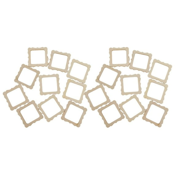 20 Pieces 50x50mm Vintage DIY Cutouts Wooden Frame Mini Photo Frame For Crafting DIY Wind Chimes Wedding at