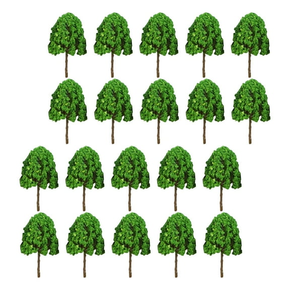 20 Pieces 7.5cm Model Trees Diorama Supplies Decorations Props, Train Scenery Architecture Trees Miniature Trees for Railroad green