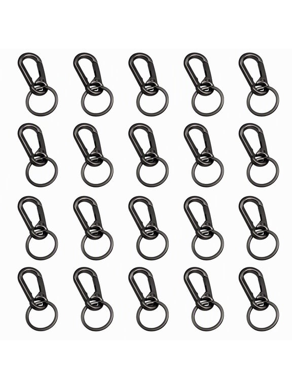 20 Pieces Alloy Keychains, 2.76 Inch ×1.18 Inch Heavy‑Duty Spring Snap Key Hooks With Split Rings, Anti‑Lost Key Holders For Daily Use & Hand‑Craft DIY Enthusiasts