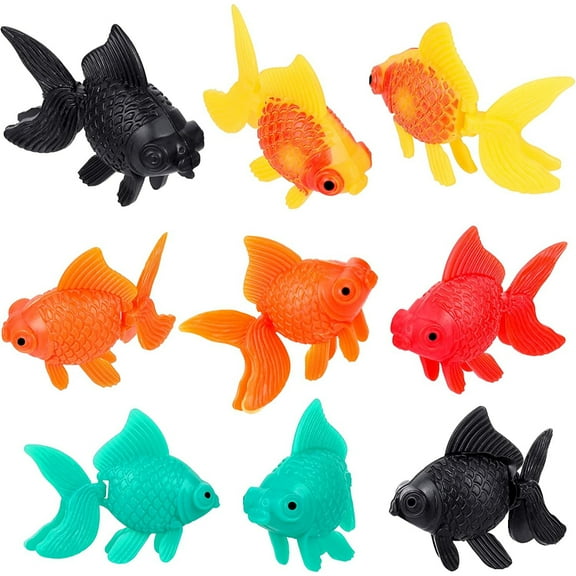 20 Pieces Artificial Aquarium Fishes Plastic Fish Realistic Artificial Moving Floating Colorful Goldfish Fake Fish Decoration Ornament for Aquarium Fish Tank