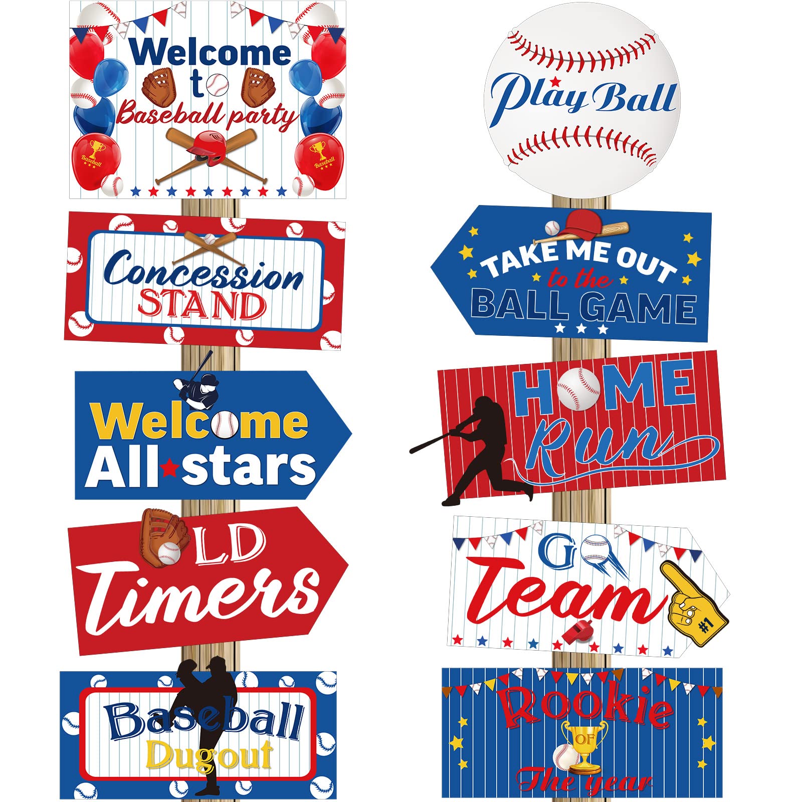 20 Pieces Baseball Party Decorations Signs ATT1Baseball Laminated Signs ...