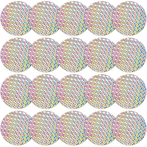 20 Pieces Bird Window Strike Prevention Decals, Bird Decals for Windows Anti-Collision Invisible, Dual-Sided Laser Reflective Stop Birds from Hitting Windows, Round reflectors in White