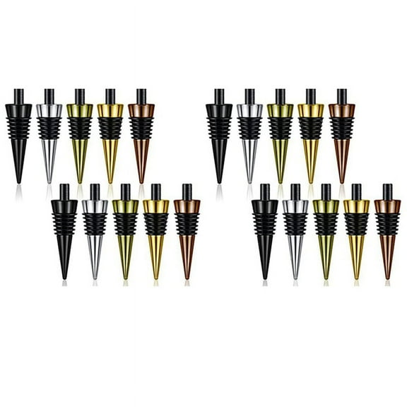 20 Pieces Blank Bottle Stopper with Threaded Post Metal Wine Inserts Set Hardware for Wood Turning DIY Project
