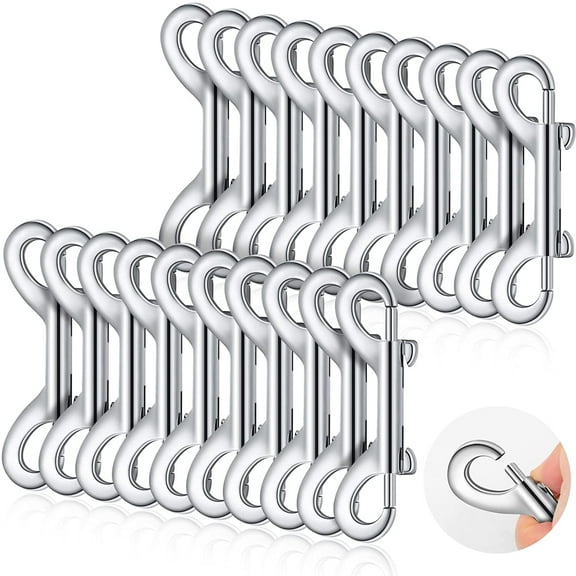 20 Pieces Bolt Snaps Double Ended Snap Hooks 3.5 Inch Zinc Alloy Trigger Chain Metal Clips Key Holder for Linking Key Chain Dog Leash Collar Pet Feed Buckets
