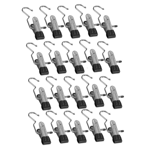 20 Pieces Boot Hanger Clips Laundry Hooks with Clips, Boot Hanger Heavy Duty Clothes Pins for Closet Socks, Towel, Hat