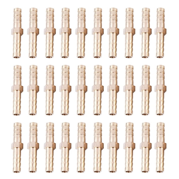 20 Pieces Brass 6 mm Straight for Hose Quick Coupling, Golden