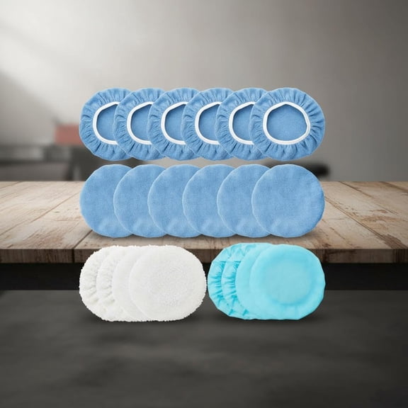 20 Pieces Buffer Pads Car Polisher Bonnet Orbital Buffer Bonnets Microfiber Polishing Pad Cover