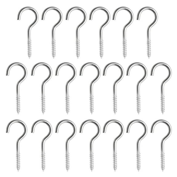 20 Pieces Ceiling Screw Hooks Outdoor String Light Hooks // Threaded Screw-in Hanger Stainless Steel Eye Screws