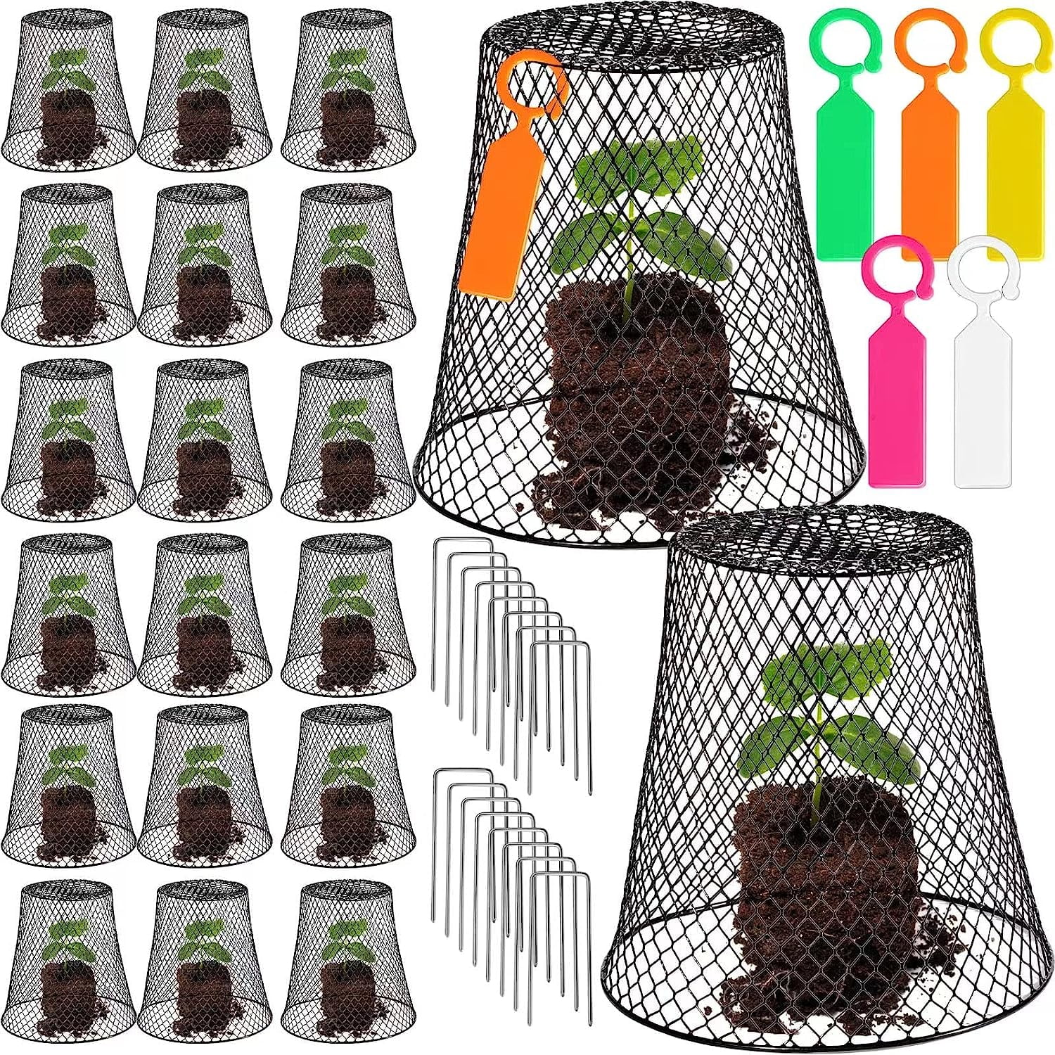 20 Pieces Chicken Wire Plant Covers Wire Garden Cloches Chicken Wire