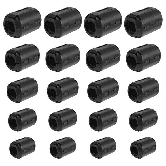 20 Pieces Clip-on Ferrite Ring Core RFI Noise Suppressor Cable Clip for 3mm/ 5mm/ 7mm/ 9mm/ 13mm Diameter Cable, Black,20 * Clip-on Ferrite Ring Core RFI Noise Suppressor,black