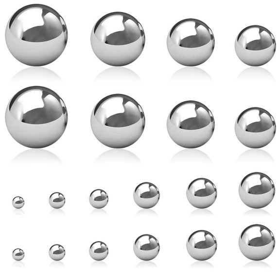 20 Pieces Coin Ring Making Forging Balls,SourceTon Stainless Steel Balls Assortment of 3/4 Inch, 5/8 Inch, 9/16 Inch, 1/2 Inch, 7/16 Inch, 3/8 Inch, 5/16 Inch, 1/4 Inch, 5/32 Inch and 3mm