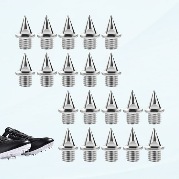 20 Pieces Cross Country Spikes, 1/4inch Track Spikes, Running and Cross Country Spikes, Stainless Steel Replacement Pyramid Spike For Sports Sprint Short Running and Field Sprint Shoes- Silver