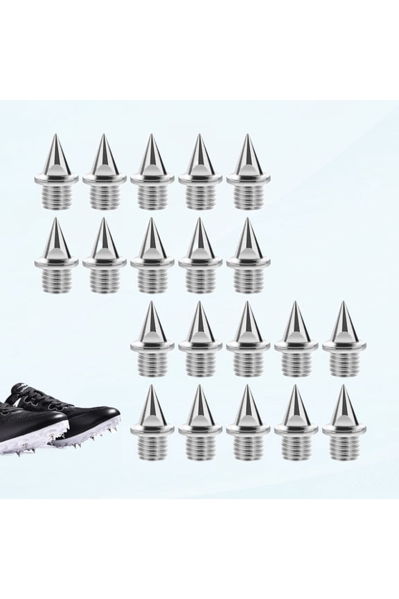 20 Pieces Cross Country Spikes, 1/4inch Track Spikes, Running and Cross Country Spikes, Stainless Steel Replacement Pyramid Spike For Sports Sprint Short Running and Field Sprint Shoes- Silver