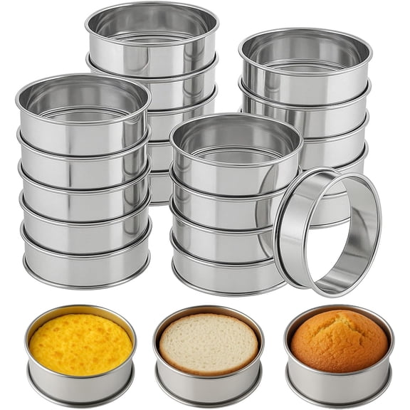 20 Pieces Crumpet Rings 3 Inch Inside Non-Stick English Muffin Rings Stainless Steel Double Rolled Metal Baking Tart Ring Molds for muffins, pancakes$$Home Decor, Kitchen, & Other