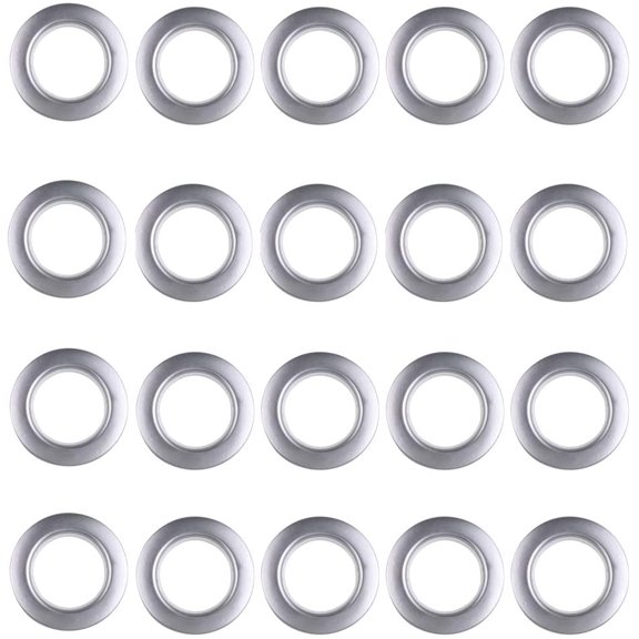 20 Pieces Curtain Grommet Plastic Silence Sliding Curtain Grommet Inner Diameter 1-9/16"(4cm) Curtain Eyelet Rings Nanoscale Low Noise Roman Ring, Silver