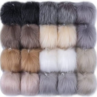 60 Pcs Faux Fur Pom Pom for Hats - Soft Pompoms with Elastic Loop Removable  Knitting Hat Accessories for Shoes Scarves Gloves Bags Crafts Keychain (30  Colors 3.9 in ) 60 Pcs-30 Colors