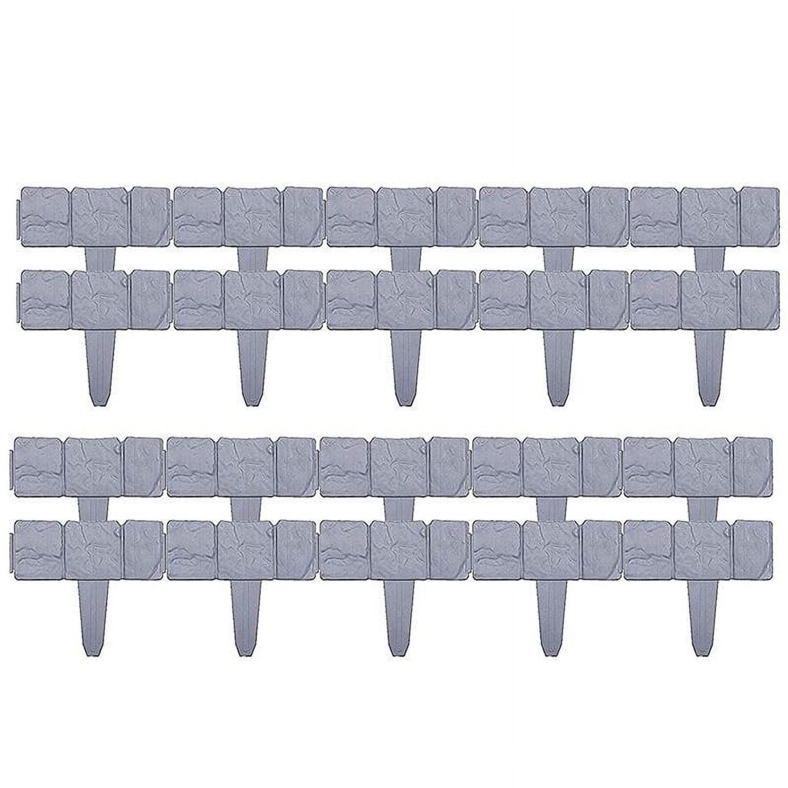 20 Pieces Decorative Panels Plastic Stone-Effect Border Edging for Garden Beds, Lawn \u0026 Plants Estrela
