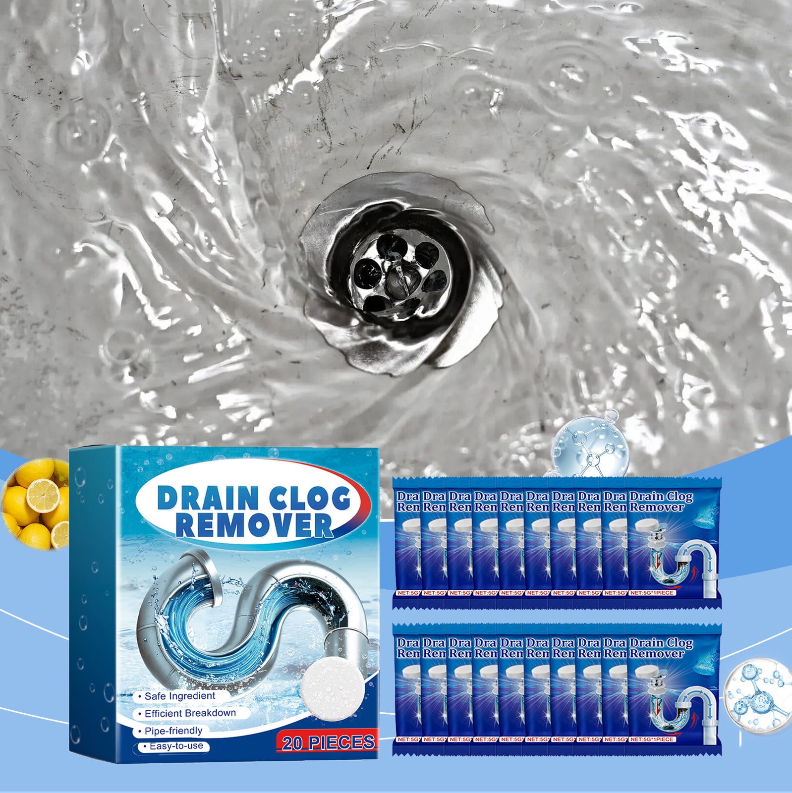 20 Pieces Drain Cleaner And Deodorizer, Power Clean Dirt From Sink