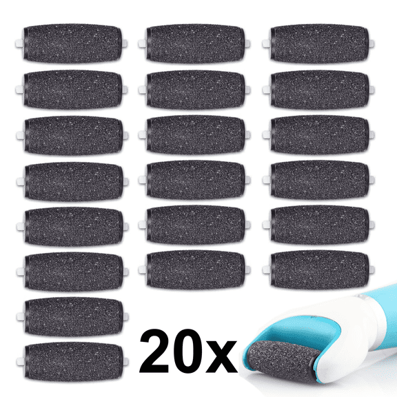 20 Pieces Extra Coarse Replacement Roller Refill Heads Compatible with Amope Pedi Refills Electronic Foot File
