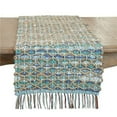 thumbnail image 1 of 16 x 72 in. Handwoven Net Chindi Table Runner, Aqua, 1 of 8