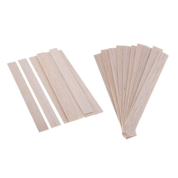 20 Pieces Flat Balsa Dowel Rod Pieces for Hobbies Model