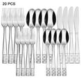 thumbnail image 1 of 20-Piece Flatware Set for 4, Stainless Steel Silverware Set with Knives, Spoon, Fork, Modern Kitchen Utensil Set, Dishwasher Safe, 1 of 8