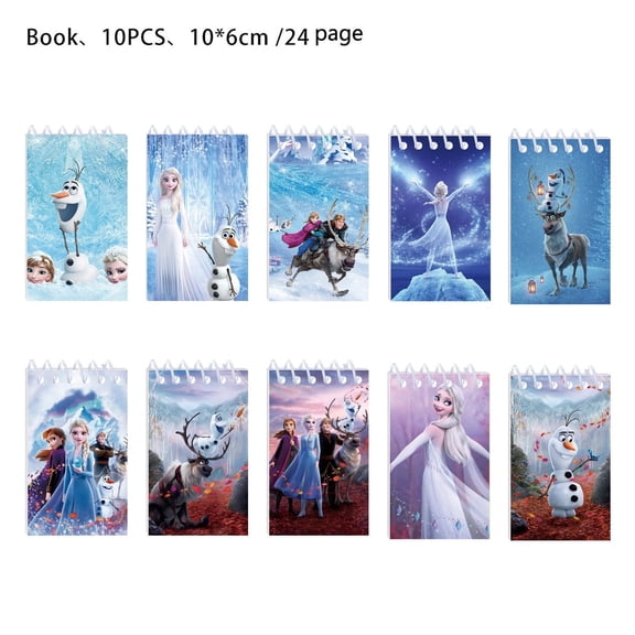 20 Pieces Princess Mini Notepads Multicolor Style Pocket Notebook Coil Gift Set Anime Theme Suitable for Birthday Office Party Gifts, 10 Styles