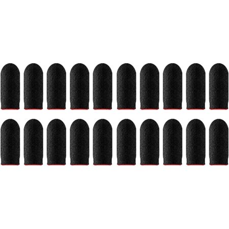 20 Pieces Gaming Finger Sleeves Anti Sweat Breathable Cover for Mobile Game Red 45 x 25mm
