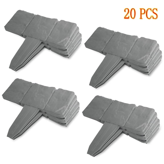 20 Pieces Garden Fence Gray Plastic Fence Garden Picket Fence Edgings Lawn Plant Borders Decorative for Garden Yard