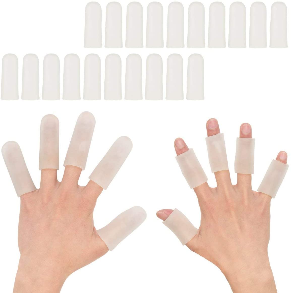 20 Pieces Gel Finger Cover, Silicone Finger Cots, Finger Protector for  Women and Men, Great for Trigger Finger, Finger Cracking, Finger Arthritis