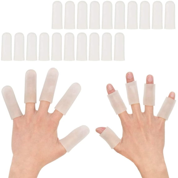 20 Pieces Gel Finger Cover, Silicone Finger Cots, Finger Protector for ...