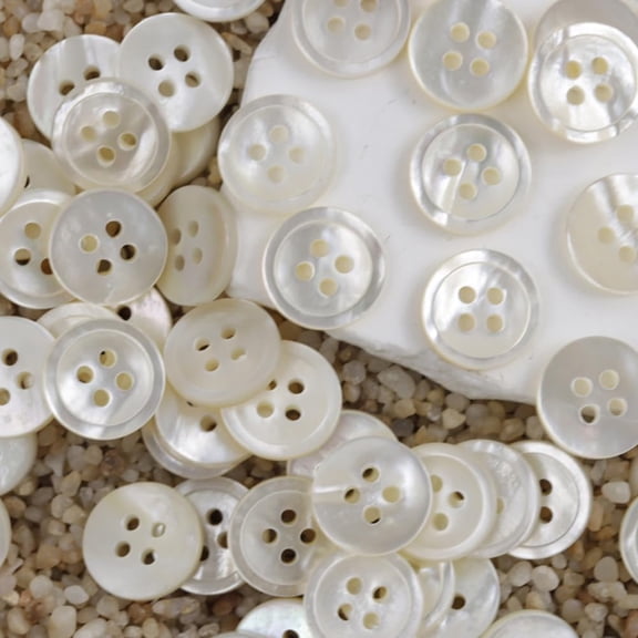 20 Pieces Genuine White MOP Buttons Natural Real Mother of Pearl Buttons for Women Shirts DressesCraft (Diameter 11.5MM) White Diameter 11.5MM