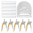 thumbnail image 1 of 20 Pieces Geometry Math Set Compass for Geometry Math Compass and Protractor Set for Student School, 1 of 6