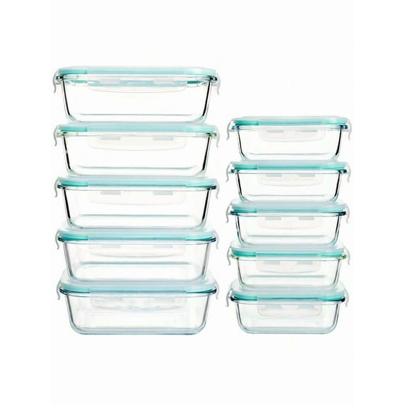 20 Pieces Glass Meal Prep Containers With Steam Vent, Food Storage ...
