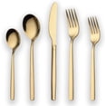 thumbnail image 1 of 20 Pieces Gold Plated Stainless Steel Flatware Set, Sliverware Cutlery Set Service for 4, Mirror Polished, 1 of 7