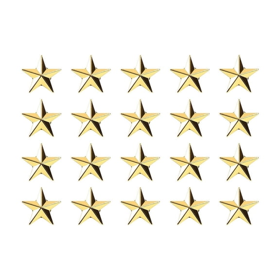 20 Pieces Gold Star Badge Lapel Pin Bulk Star Badge Lapel Pin for 4th of July Memorial Independence Day Celebration Veterans Day Party Labor Theme Party Costume Decorations