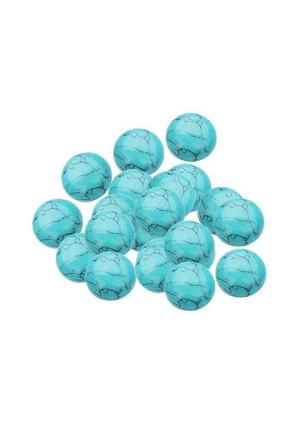 20 Pieces Half Round Flat Back Cabochons Blue Turquoise Smooth Beads Jewelry Findings For DIY Necklace Bracelet Accessories