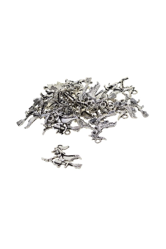 20 Pieces Halloween Flying Witch Charm Pendant Jewelry DIY Making Finding - - 1.43 x 1.21'' fit Pendant, Key Chains, Key Rings