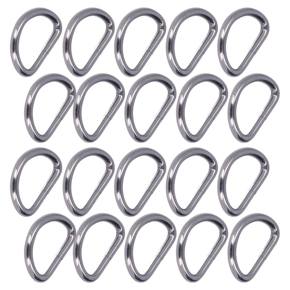 20 Pieces Heavy Duty Iron D Rings 1.5 inches / 38 mm Gunmetal Hardware Crafting Rings for Purses Bags Wallets Backpacks Belts DIY Leathercraft Sewing Replacement Accessories