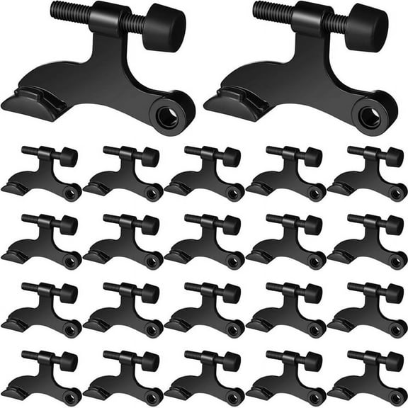 Symkmb 20 Pieces Hinge Pin Door Stops Satin Brushed Door Stopper Adjustable Heavy Duty Hinge Door Stopper zinc alloy BLACK
